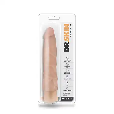 Dr.Skin -Cock Vibe 1 Flesh. Realistyczny wibrator z miękkiego materiału 19,5 cm
