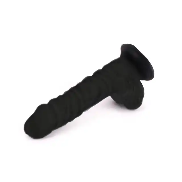 Kiotos Cox - Flesh 033. Czarne falowane dildo 22 cm
