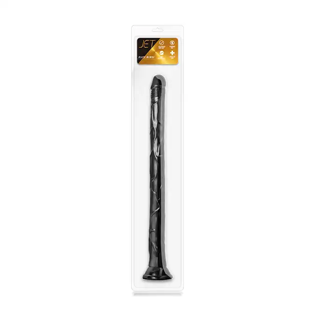 Jet - Black Mamba 19". Czarne długie i elastyczne dildo z przyssawką, 49,7 cm!