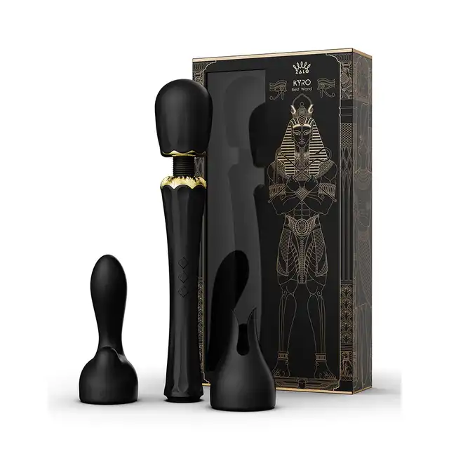 Zalo - Kyro Wand Black. Różdżka z potężnymi wibracjami. Inspirowana Egiptem