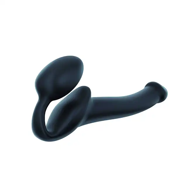 Strap-On-Me - Semi-Realistic Bendble Black S - jedyne w swoim rodzaju dildo z korkiem analnym