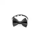 Kiotos - Collar Fly Leather - elegancka, skórzana, czarna obroża z muchą