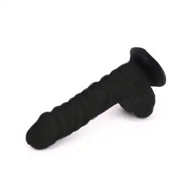 Kiotos Cox - Flesh 033. Czarne falowane dildo 22 cm