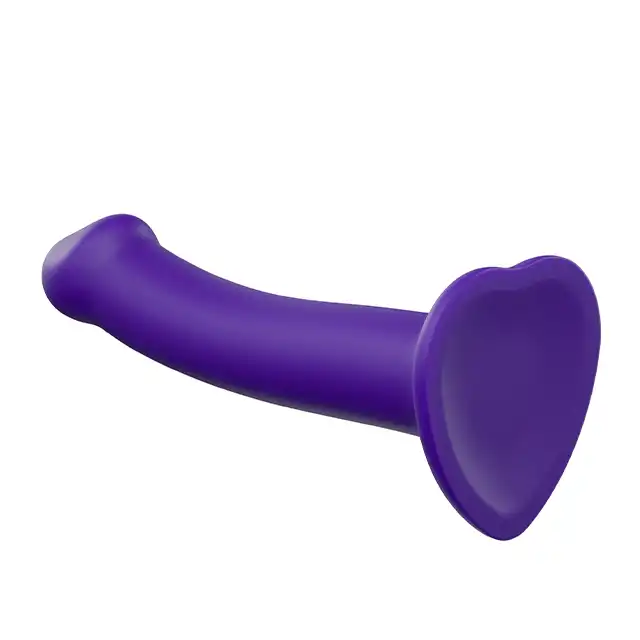 Strap-On-Me - Semi-Realistic Dildo Purple - giętkie dildo o elektryzującym, fioletowym kolorze