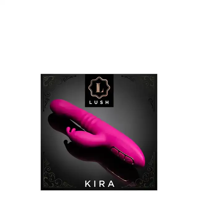 Lush - Kira Velvet. Różowy silikonowy wibrator z króliczkiem. Ruch posuwisty, grzanie i wibracje