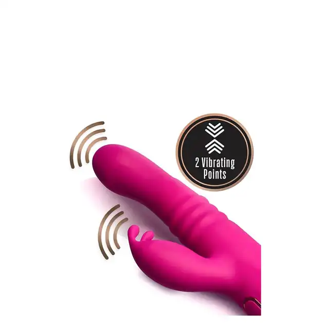 Lush - Kira Velvet. Różowy silikonowy wibrator z króliczkiem. Ruch posuwisty, grzanie i wibracje