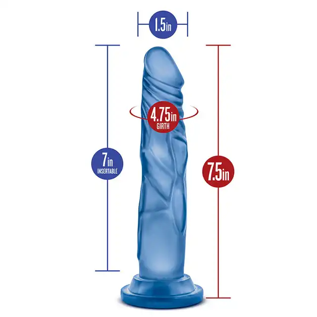 Glow Dicks - Kandi Blue. Realistyczne dildo świecące w ciemności! 19 cm przyjemności