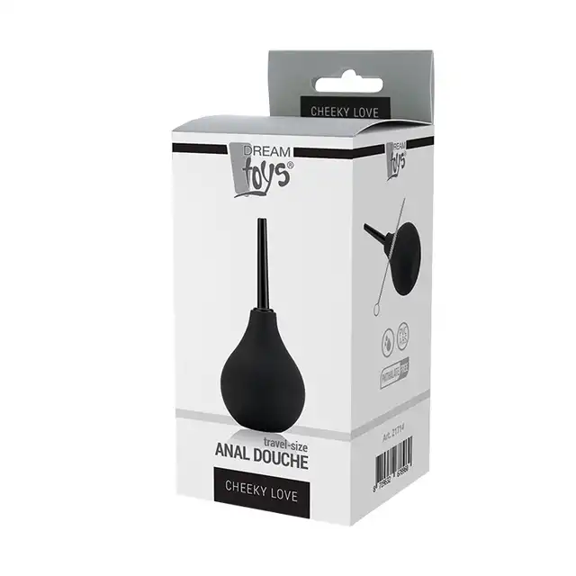 Dream Toys - Anal Douche Cheeky Small - czarna gruszka analna w małym rozmiarze 