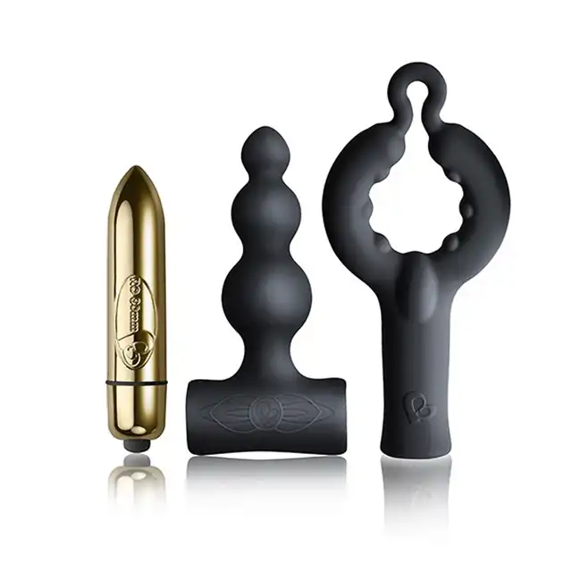 Be Mine - Black Silhouette Set - fantastyczny zestaw - wibrator, ring oraz korek analny