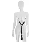 Kiotos - Leather Leash with Nipple Clamp - unikatowa skórzana smycz z klamerkami na sutki