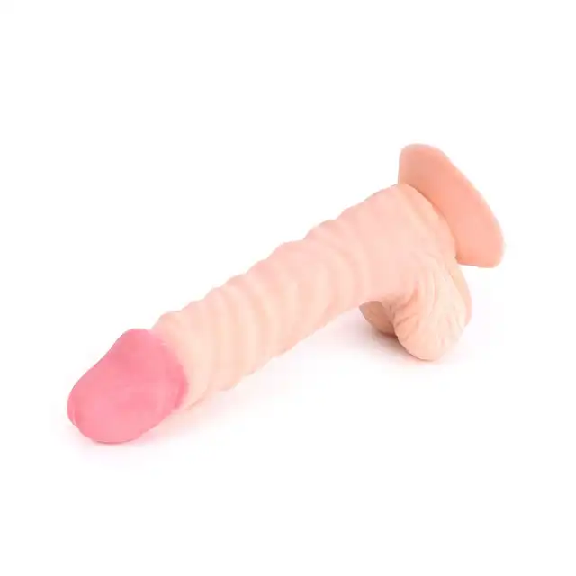 Kiotos Cox - Flesh 033. Dildo o falowanej strukturze 22 cm
