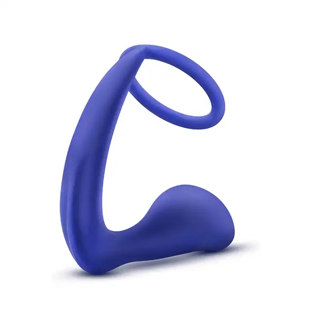 Blush - Performance Cock Ring Plug Indigo - unikalna wtyczka z ringiem! 