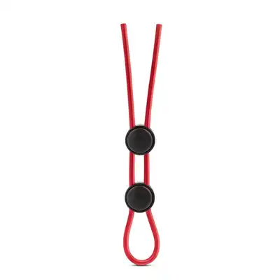 Stay Hard - Silicone Double Loop Red - ring na penisa z podwójną pętlą
