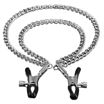 Steamy Shades - Double Chain Nipple. Klamerki z podwójnym łańcuszkiem 