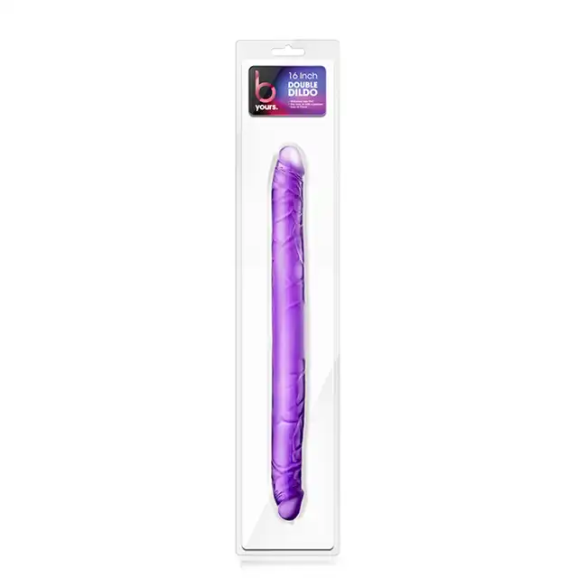 B Yours - Double Dildo 16 inch. Super elastyczne podwójne dildo 40,6 cm. Fioletowe