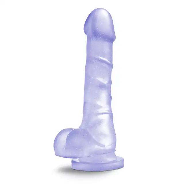 B Yours - Sweet N Hard 4 Clear. Miękkie dildo z magicznie błyszczącego materiału 