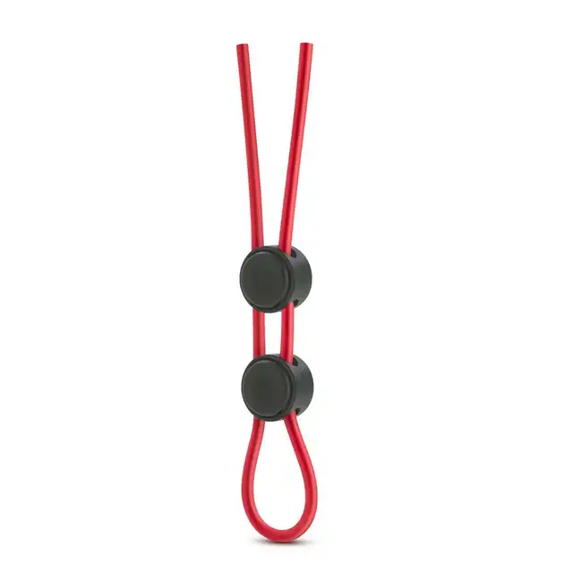 Stay Hard - Silicone Double Loop Red - ring na penisa z podwójną pętlą