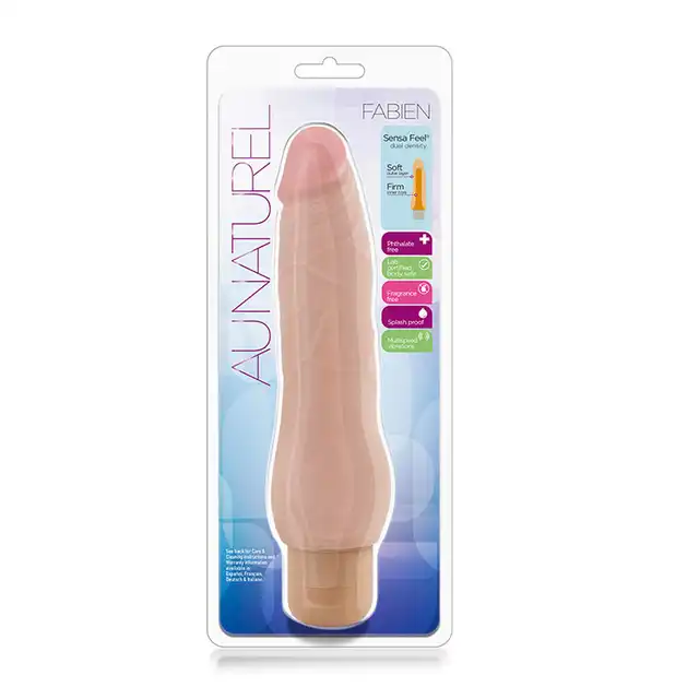 Au Naturel - Fabien Beige. Realistyczny wibrator z miękkiej cyberskóry. Regulowane wibracje
