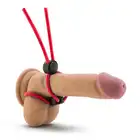 Stay Hard - Silicone Double Loop Red - ring na penisa z podwójną pętlą