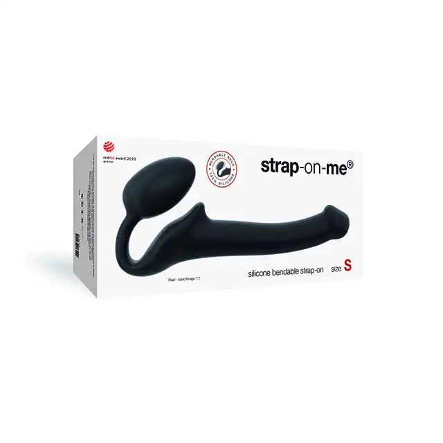 Strap-On-Me - Semi-Realistic Bendble Black S - jedyne w swoim rodzaju dildo z korkiem analnym