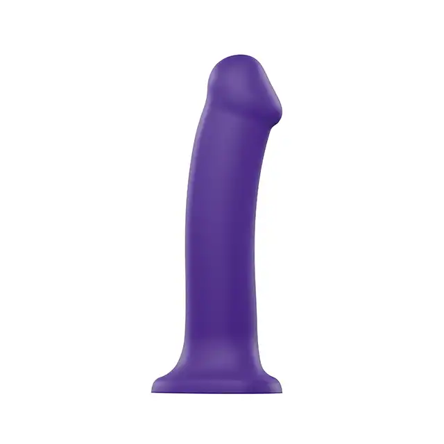 Strap-On-Me - Semi-Realistic Dildo Purple - giętkie dildo o elektryzującym, fioletowym kolorze