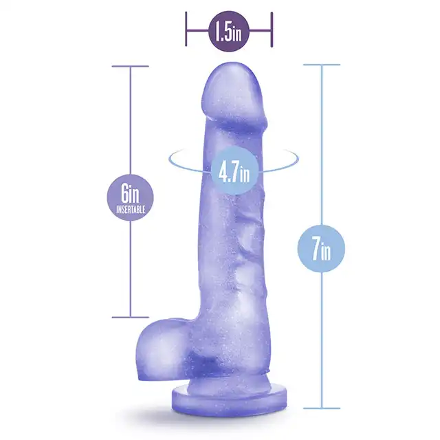 B Yours - Sweet N Hard 4 Clear. Miękkie dildo z magicznie błyszczącego materiału 