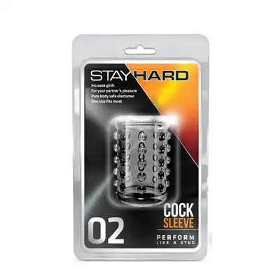Stay Hard - Cock Sleeve Clear - przezroczysta nakładka na penisa z wypustkami 