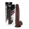 Kiotos - Cox Sliding Skin 03-Black - niezwykłe, brązowe dildo z ślizgającą się skórą i przyssawką!