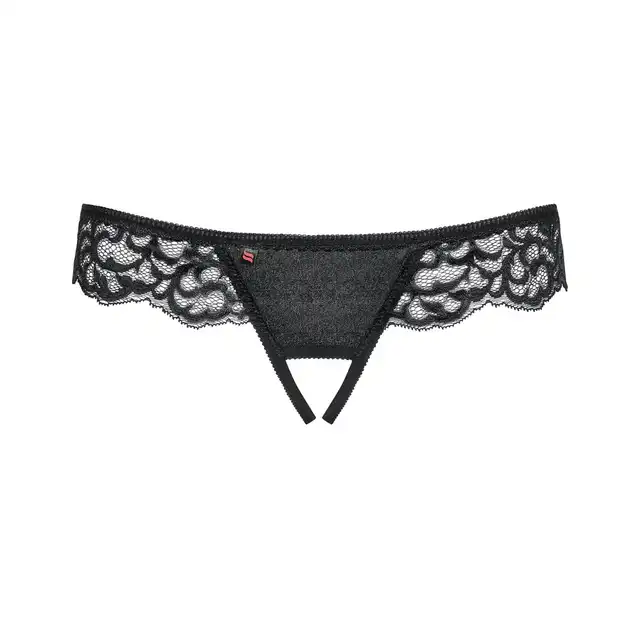 Obsessive - Laluna figi otwarte czarne S/M. Zmysłowe i eleganckie. 