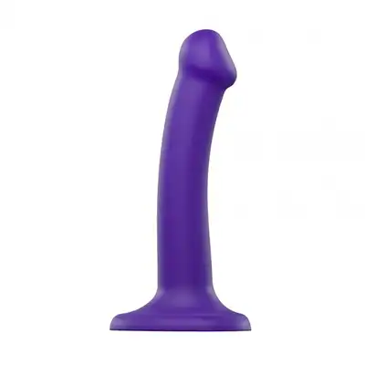 Strap-On-Me - Semi-Realistic Dildo Purple - giętkie dildo o elektryzującym, fioletowym kolorze