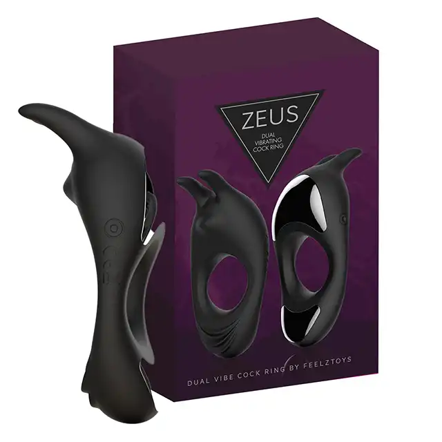 Feelztoys - Zeus. Dual Ring Cock. Supermocny ring erekcyjny z 2 silnikami. Jedyny na rynku. 9 programów. MegaMoc.