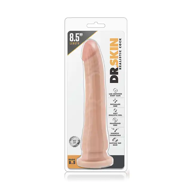 Dr. Skin - Basic 8.5 Beige - realistyczne dildo z lekką krzywizną