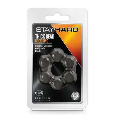 Stay Hard - Thick Bead Ring - ring na penisa, który zapewni długa erekcje