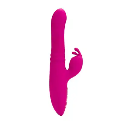 Lush - Kira Velvet. Różowy silikonowy wibrator z króliczkiem. Ruch posuwisty, grzanie i wibracje