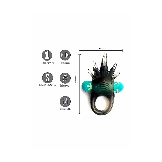 Maia Novelties - Ziggy Leaf USB. Ring erekcyjny inspirowany konopiami