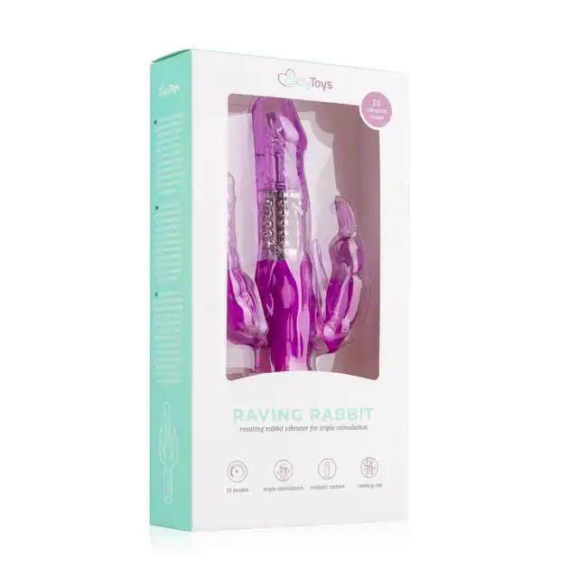 Easy Toys - Raving Rabbit Vibrator. Potrójny wibrator waginalno-analny z rotującymi kuleczkami. G-spot. 2 silniki. 12 programów. Fantastyczny.