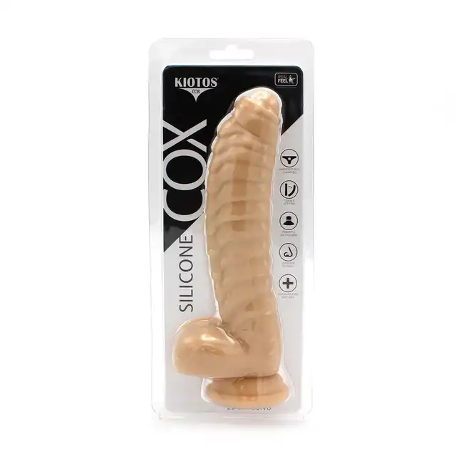 Kiotos Cox - Flesh 044. Teksturowane silikonowe dildo 22 cm 