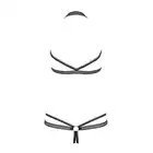 Obsessive - Darkie Teddy L/XL. Kuszące i efektowne paseczkowe body z otwartym kroczem