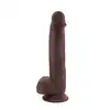Kiotos - Cox Sliding Skin 03-Black - niezwykłe, brązowe dildo z ślizgającą się skórą i przyssawką!