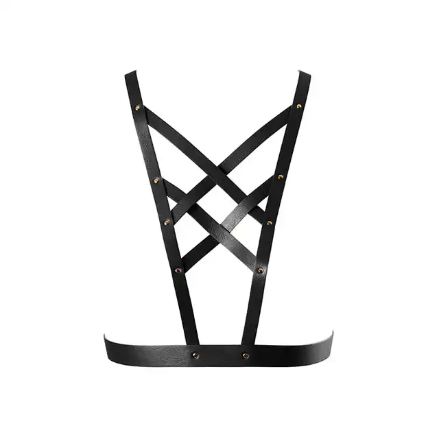 BIJOUX INDISCRETS - MAZE NET CLEAVAGE HARNESS BLACK - Niezwykłe szelki, dodatek do stylizacji. Mega sale!