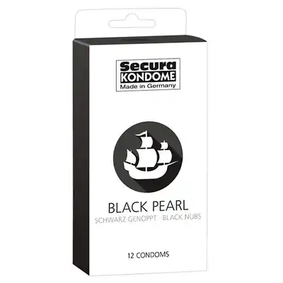 Secura - Black Pearl. Czarne prezerwatywy. 12 sztuk.