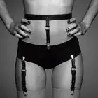 BIJOUX INDISCRETS - MAZE SUSPENDER BELT UNDERWEAR &amp; STOCKINGS BLACK - Ekskluzywny pas do bielizny
