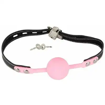 Bad Kitty - Silikon Ball Gag. Silikonowy knebel z kłódką.