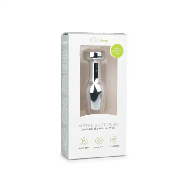 Easy Toys - Metal Butt Plug. Metalowa wtyczka analna z pięknym kryształem.