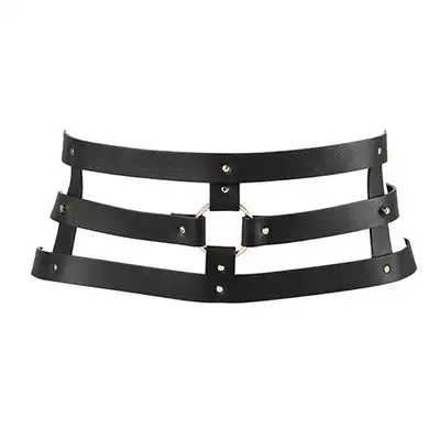 BIJOUX INDISCRETS - MAZE WIDE BELT BLACK - Pas 2in1 z możliwością modyfikacji w kajdanki