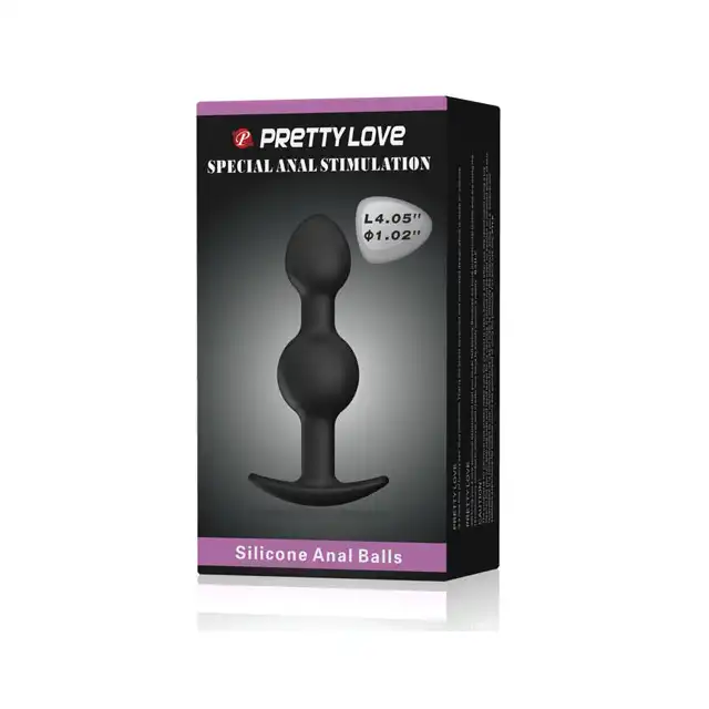 Pretty Love Silicone Anal Balls - kolor czarny