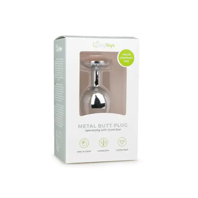 Easy Toys - Metal Butt Plug. Metalowa wtyczka analna z pięknym kryształem.