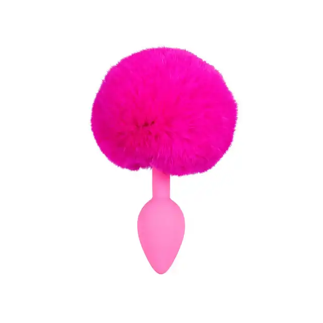 You2Toys - Colorful Joy Bunny Tail Plug- Królicza kitka z aksamitnego silikonu i futerka.