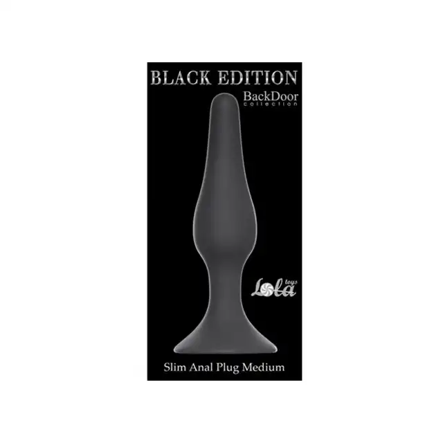 Boss of Toys - Slim Anal Plug Medium Black - Silikonowa , super gładka wtyczka analna