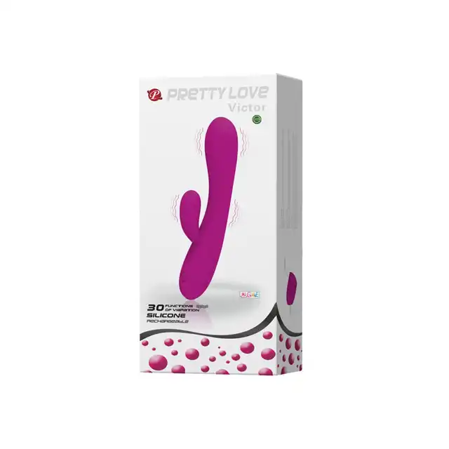 Pretty Love - Silikonowy VICTOR  posiada 30 funkcji wibracji i dodatkowy stymulator